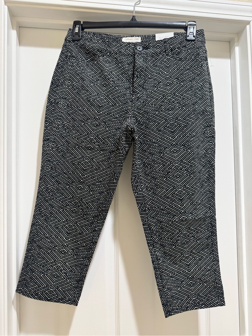 Coldwater Creek Black and White Patterned Chinos